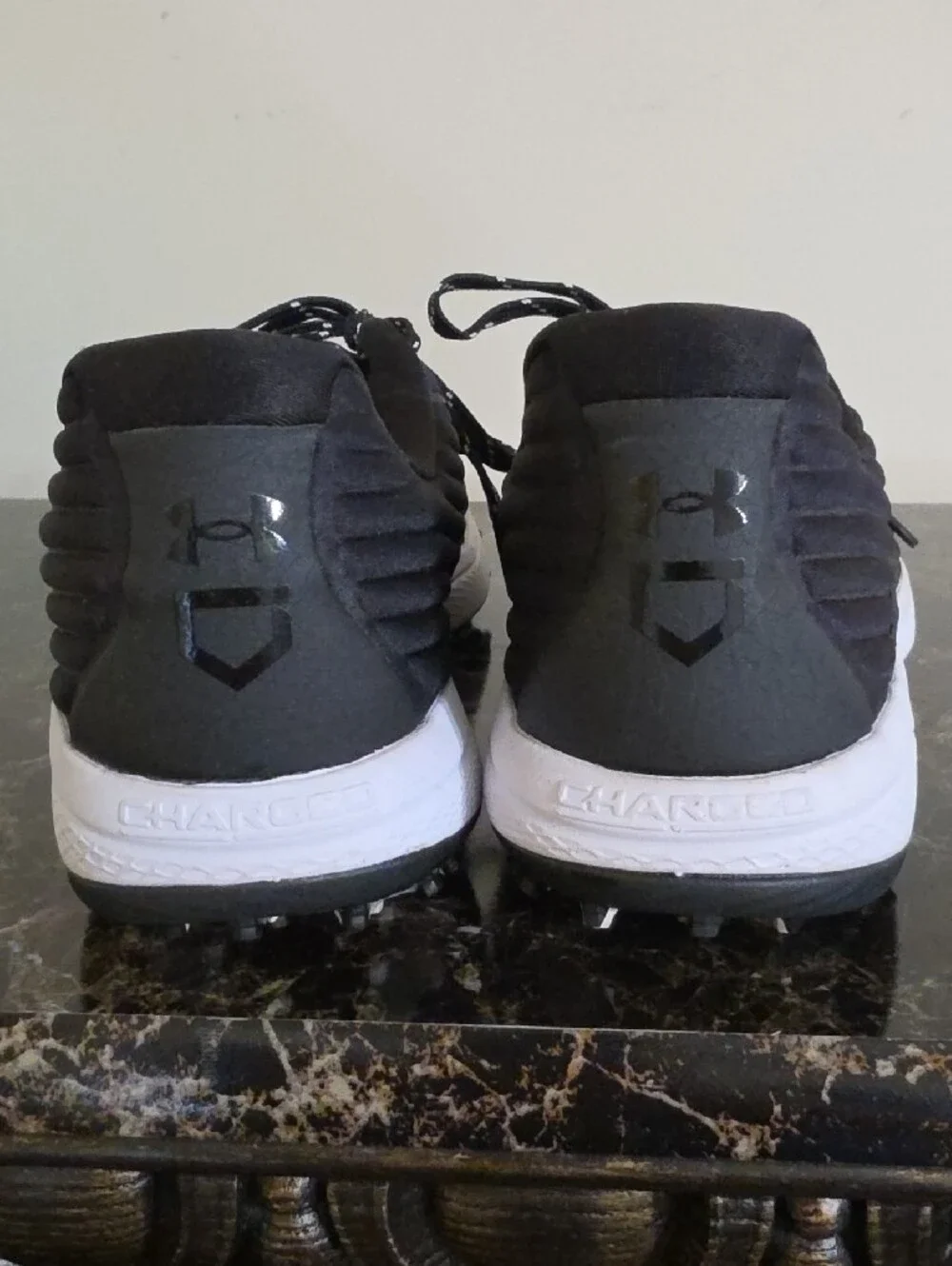 Under Armour Men’s Black Athletic Running Shoes with White Midsoles